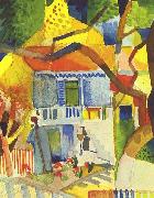 August Macke, Innenhof des Landhauses in St. Germain